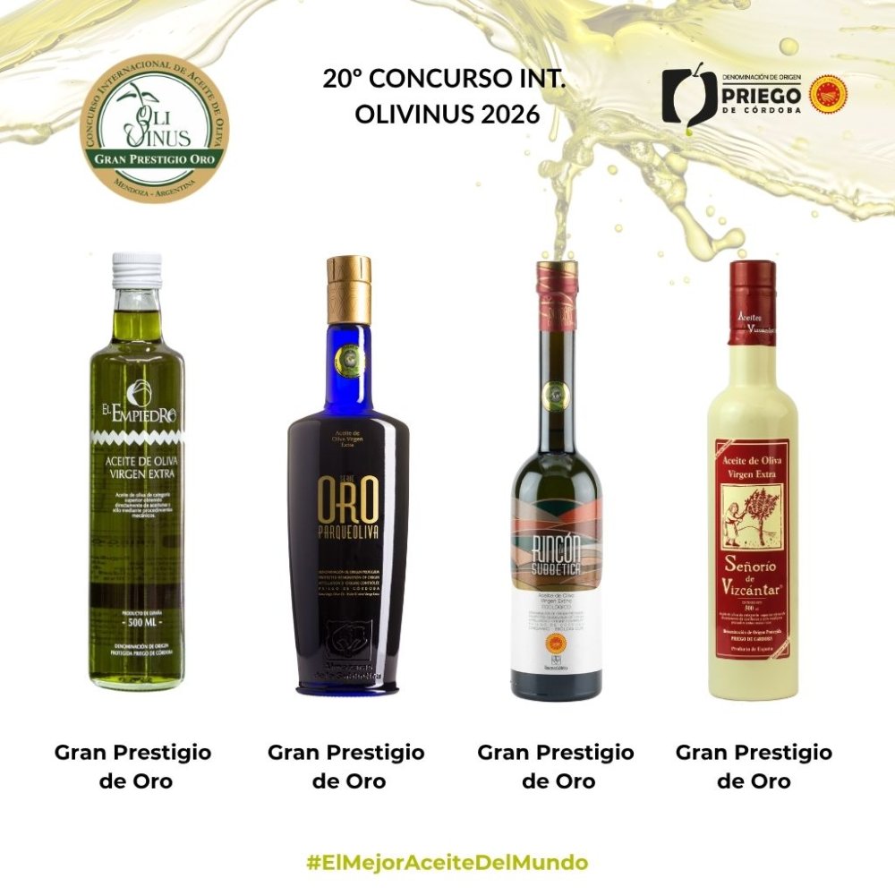 Imagen El aceite de oliva de la DOP Priego de Córdoba brilla en el 20° aniversario de Olivinus en Mendoza