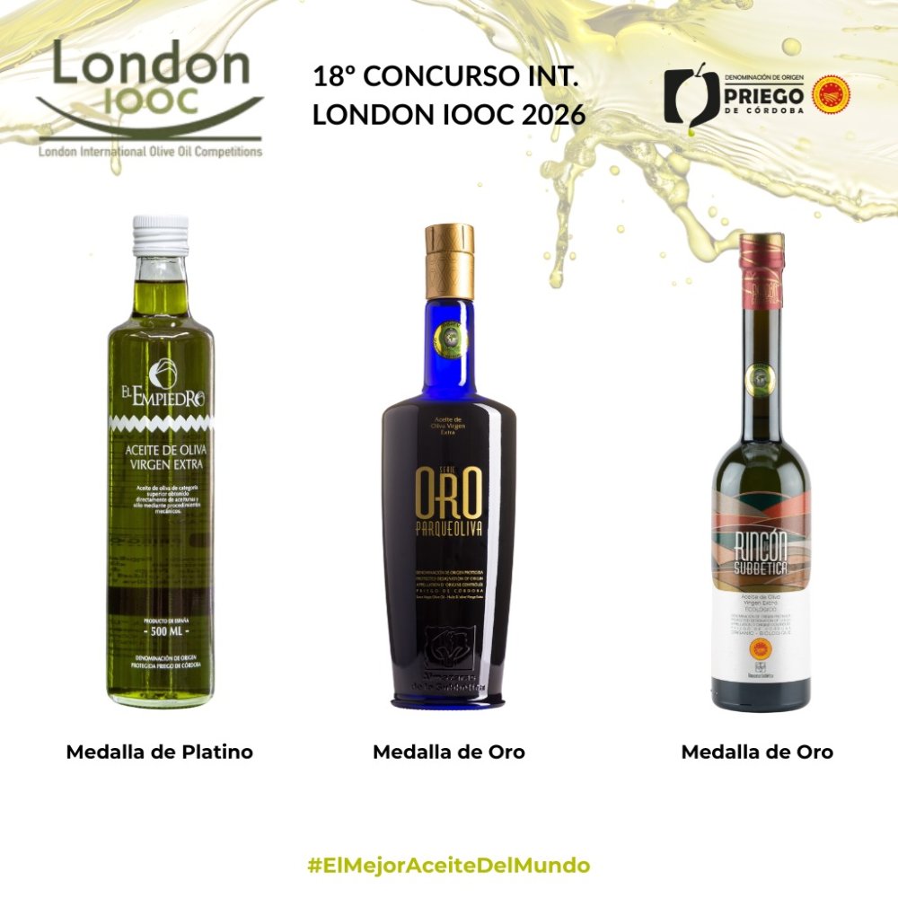 Imagen Los aceites de la DOP Priego de Córdoba triunfan en el London International Olive Oil Competition 2026