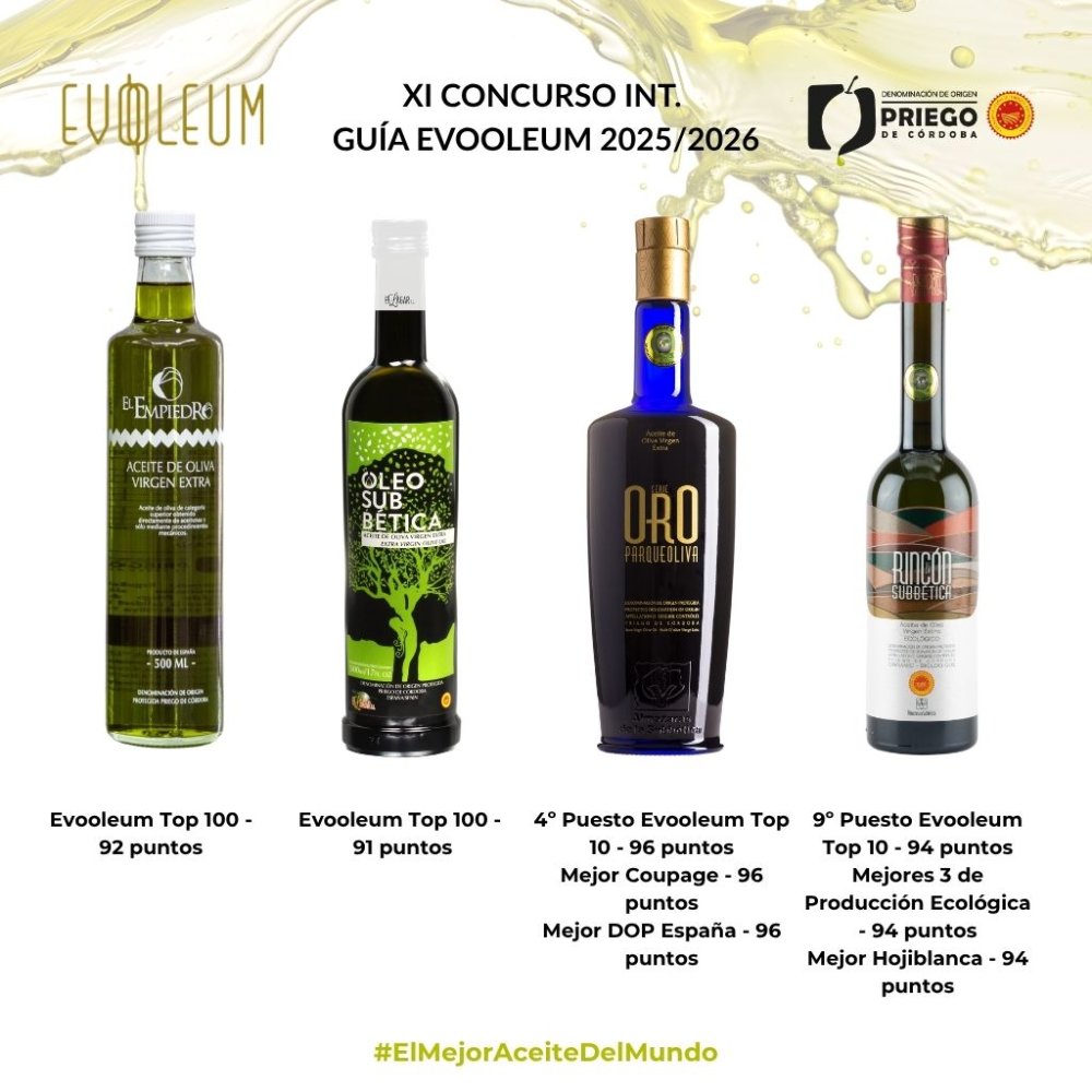 Imagen Cuatro firmas de la DOP "Priego de C贸rdoba" reconocidas en "EVOOLEUM International Olive Oil Awards"