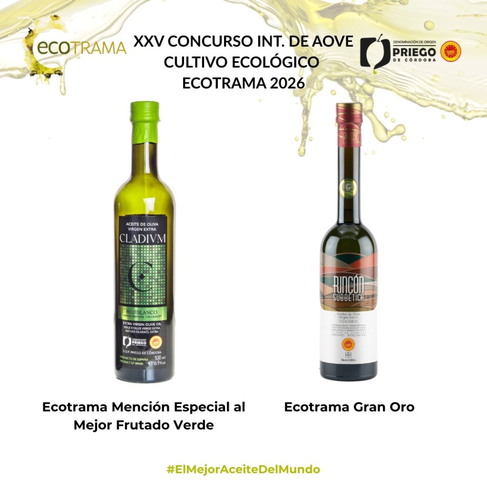 Imagen 'Cladivm' y 'Rincón de la Subbética' se coronan en el Concurso Internacional de AOVE Ecológico Ecotrama